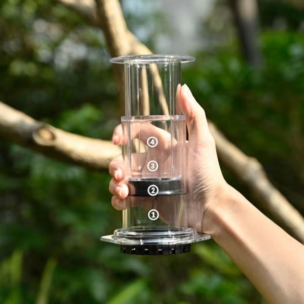 French Press Coffee Maker - Cafeteira Portátil Estilo Francês Antiderrapante Transparente