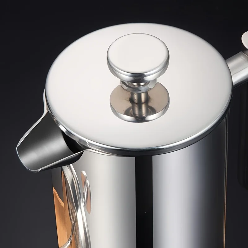 French Press Coffee Maker - Cafeteira Francesa Elegante de Aço Inoxidável