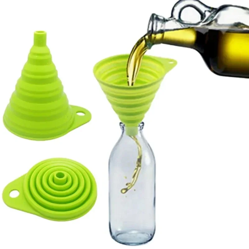 Kitchen Gadgets Design - 1/4 Peças Funil Dobrável de Silicone