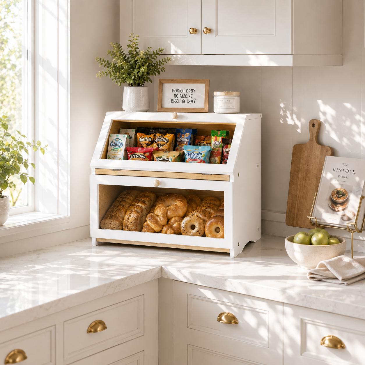 HOMEKOKO Caixa de Pão de Dupla - Kitchen Gadgets Storage avaliação e preço