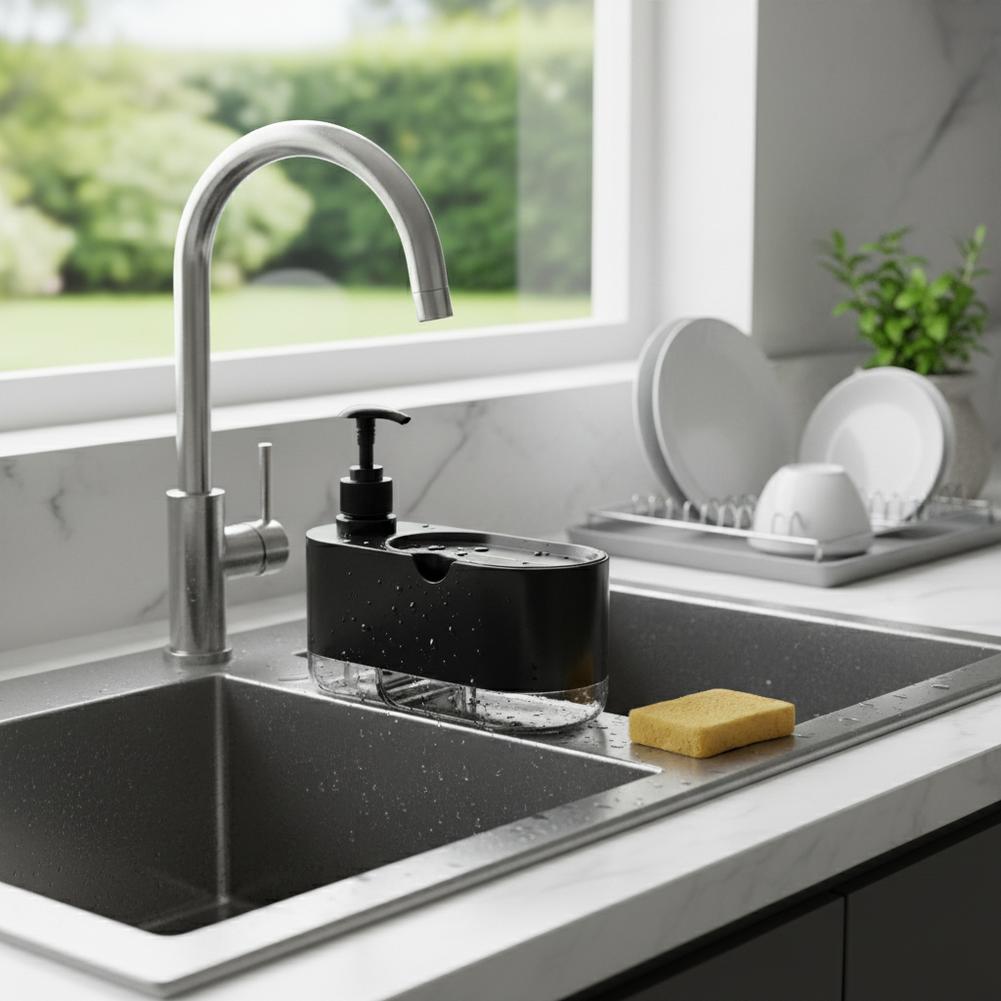Dispensador Automático de Sabã - Kitchen Gadgets Dispenser Brush Holder avaliação e preço