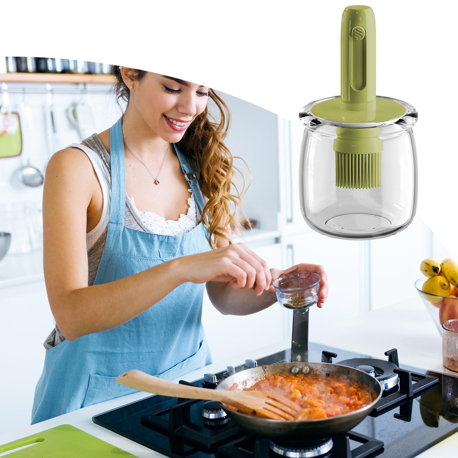Dispensador de óleo para cozin - Kitchen Gadgets Dispenser Brush Holder avaliação e preço