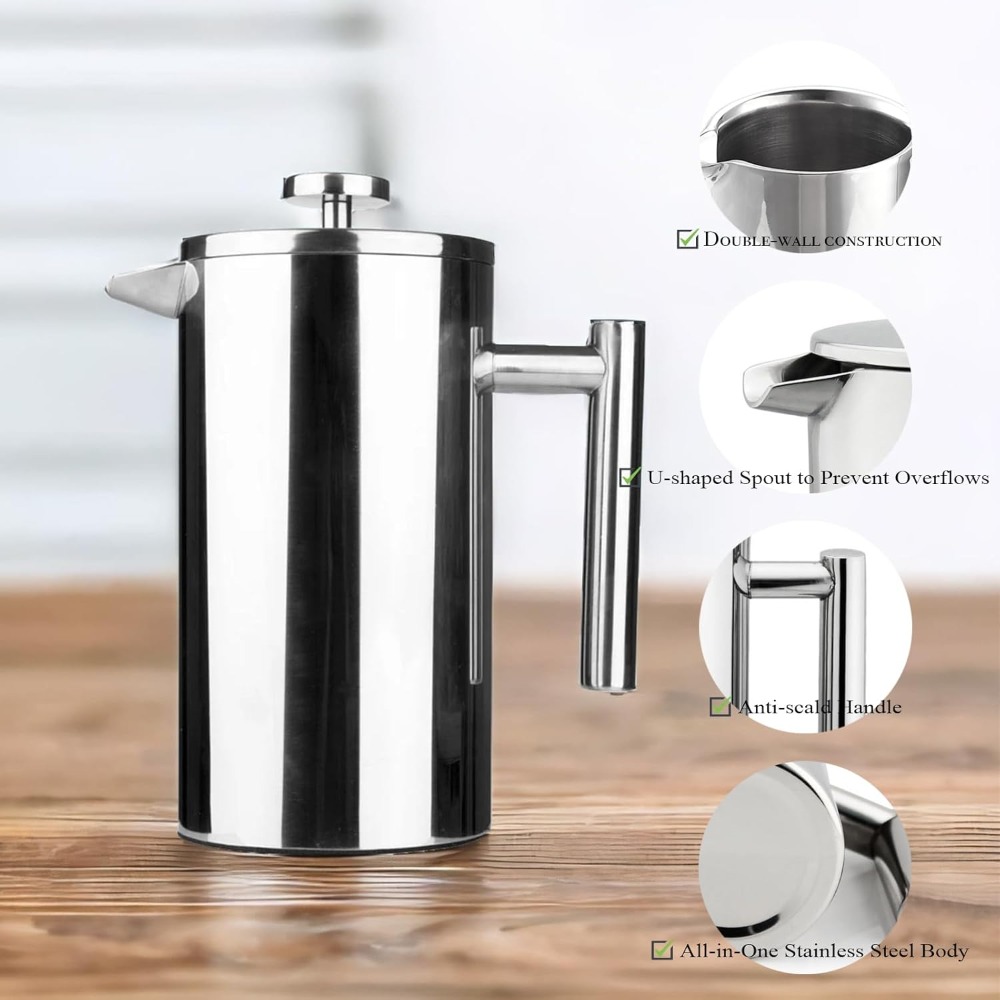 Cafeteira French Press, aço in - French Press Coffee Maker avaliação e preço