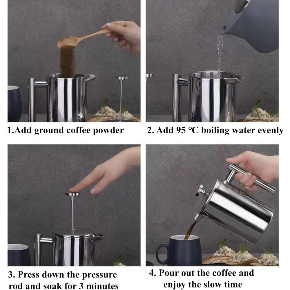 Cafeteira French Press, aço in - French Press Coffee Maker avaliação e preço