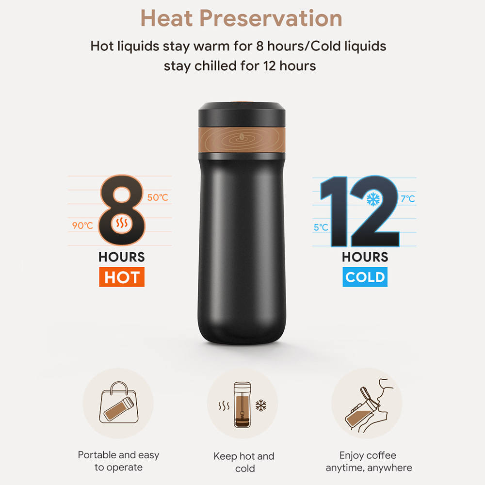 Icafilas 320ml portátil impren - French Press Coffee Maker avaliação e preço