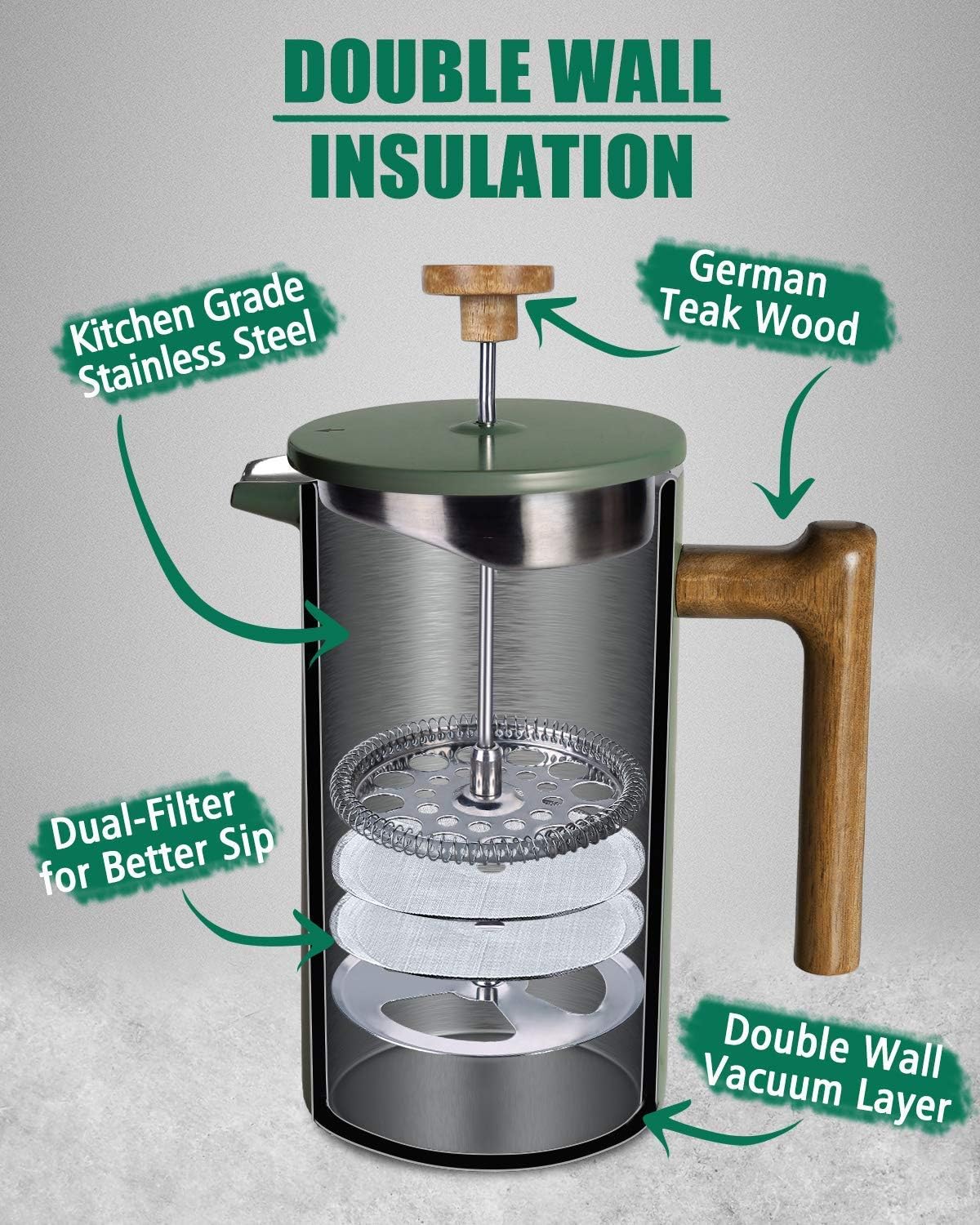 Pacote Combinado POLIVIAR: Caf - French Press Coffee Maker avaliação e preço