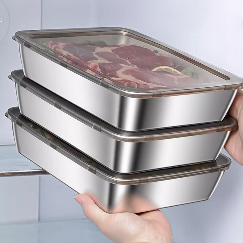 Bandeja de Servir em Aço Inoxi - Kitchen Gadgets Storage avaliação e preço
