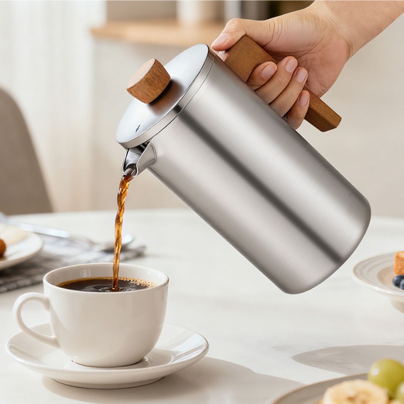 Cafeteira Francesa de Aço Inox - French Press Coffee Maker avaliação e preço