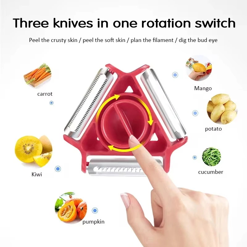 Conjunto de Descascadores Trio - Kitchen Gadgets Vegetable Cutter avaliação e preço