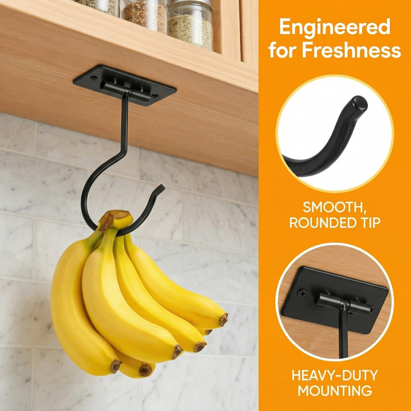 Gancho Adesivo de Metal Preto  - Kitchen Gadgets Storage avaliação e preço