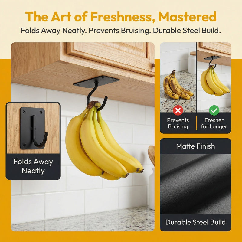 Gancho Adesivo de Metal Preto  - Kitchen Gadgets Storage avaliação e preço